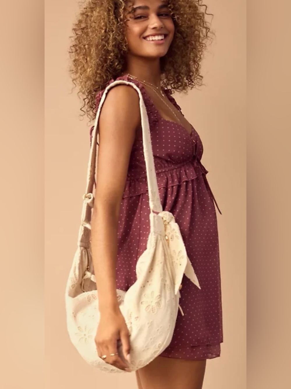 American Eagle Eyelet Slouchy Hobo Bag